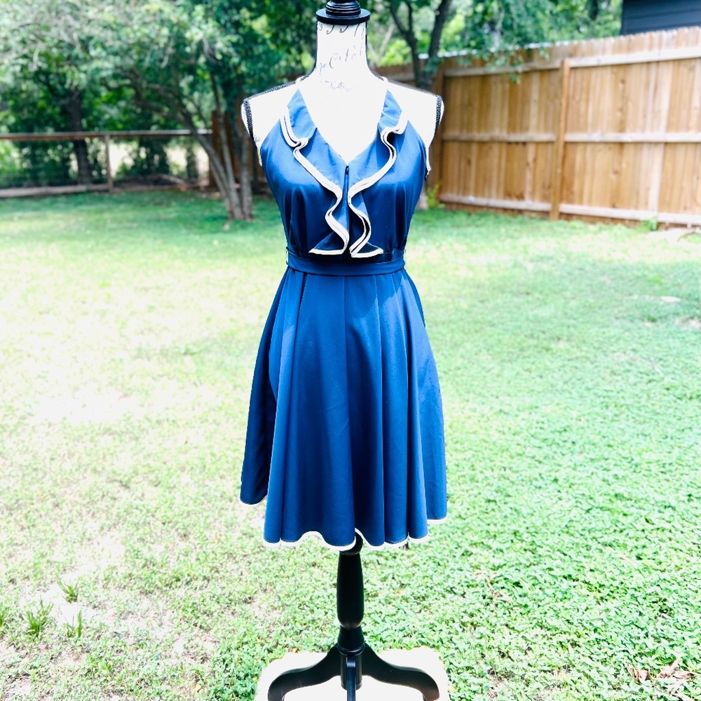 🌈2/$30 EUC Lauren Conrad Sailor Blue Dress